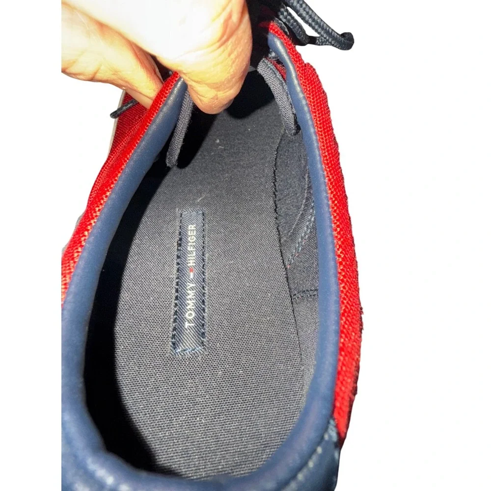 Tommy Hilfiger Men's Red Canvas Lace Up Casual Sneakers Shoes‎ Size